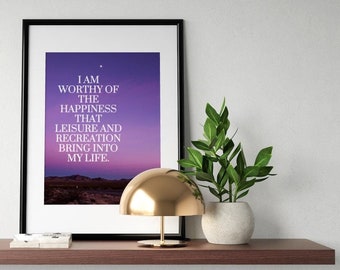 Leisure Affirmations Posters (Set of 10) for Recreational Therapists, Counselors, Activity Professionals