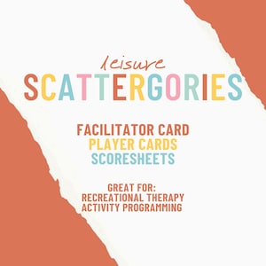 Leisure Scattergories Activity for Recreational Therapy Professionals