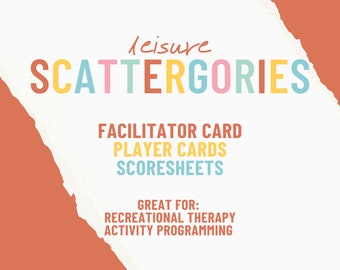 Leisure Scattergories Activity for Recreational Therapy Professionals
