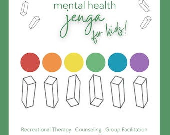 Jenga Mental Health for Kids: Questions and Prompts for Recreational Therapists, Activity Professionals, Clinical Mental Health Counselors