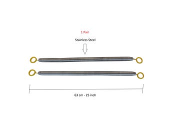 Drop Reformer Pilates Accessories Standard Trapeze Stainless Steel Long Springs - Resistance 1 pair (2 pcs)  Yellow . very quiet