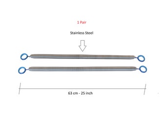 Drop Reformer Pilates Accessories Standard Trapeze Stainless Steel Long Springs - Resistance 1 pair (2 pcs)  Blue .very quiet