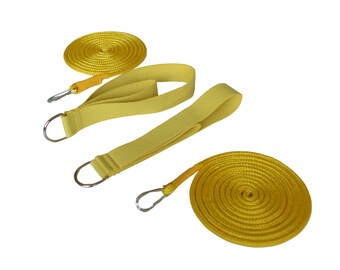 Drop Reformer Pilates Accessories Double Loops Straps - Rope set Yellow