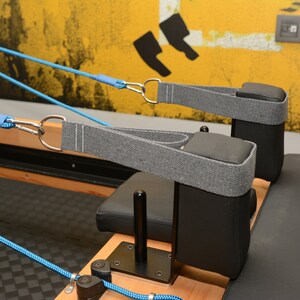 Drop Reformer Pilates Accessoires Dubbele Lussen Bandjes Grijs