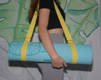 Correas para esterilla de yoga y soporte para esterilla de Pilates, correa de estiramiento, correa de transporte cruzada ajustable para toallas de playa y mantas de picnic