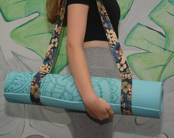 Yoga Mat Straps and Pilates Mat Holder , Stretching Strap , Adjustable Cross Body Carrying Strap for Beach Towels and Picnic Blankets