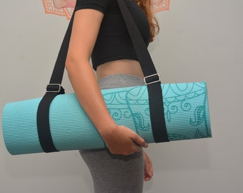 Yoga Mat Straps and Pilates Mat Holder , Stretching Strap , Adjustable Cross Body Carrying Strap for Beach Towels and Picnic Blankets