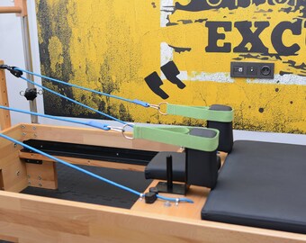 Drop Reformer Pilates Accessories Double Loops Straps Pistachio Green