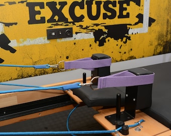 Drop Reformer Pilates Accessories Double Loops Straps Lila