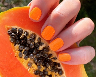 Papaya Orange Nail Polish Wraps: Easy Manicure