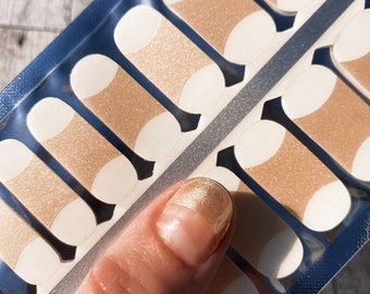 Gold French Manicure Nail Polish Wraps: Easy Salon Quality