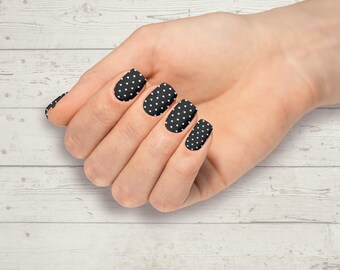 Black Heart Nail Wraps, Easy Nail Polish Strips