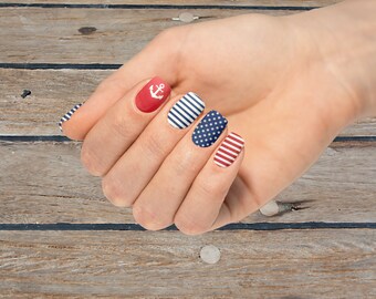 Anchor Nail Wraps Memorial Day Labor Day 4 juli-semester