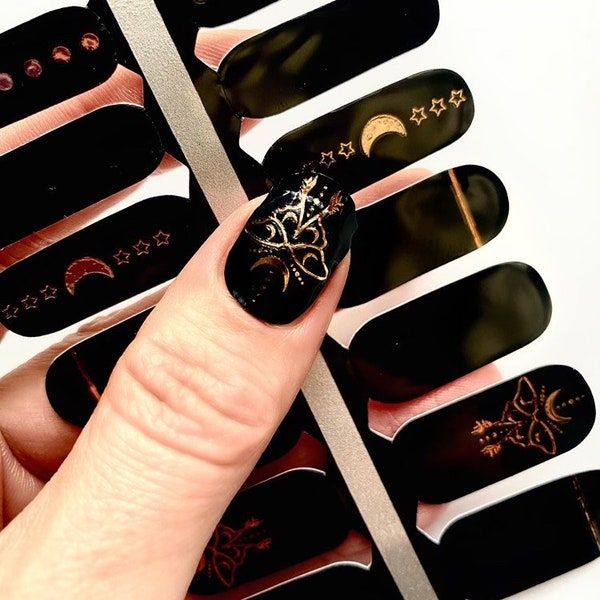 Moth and Moon Nail Wraps