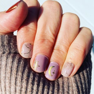Gold Moon and Sun Nail Wraps