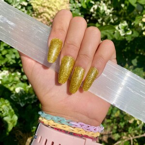 Gold Glitter Nail Wraps School Colors Mix and Match Sport New Years Dance