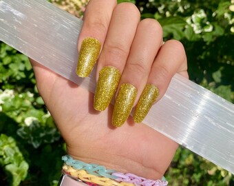 Envoltórios de unhas com glitter dourado, cores escolares, misture e combine, esporte, dança de ano novo
