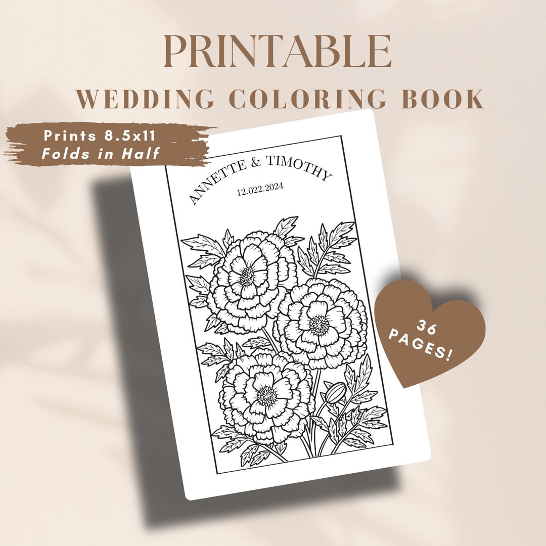 Personalized Wedding Coloring Book Kids Wedding Activities Etsy