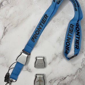 Frontier Airlines Seatbelt Buckle Lanyard, Personalized Aviation Gift