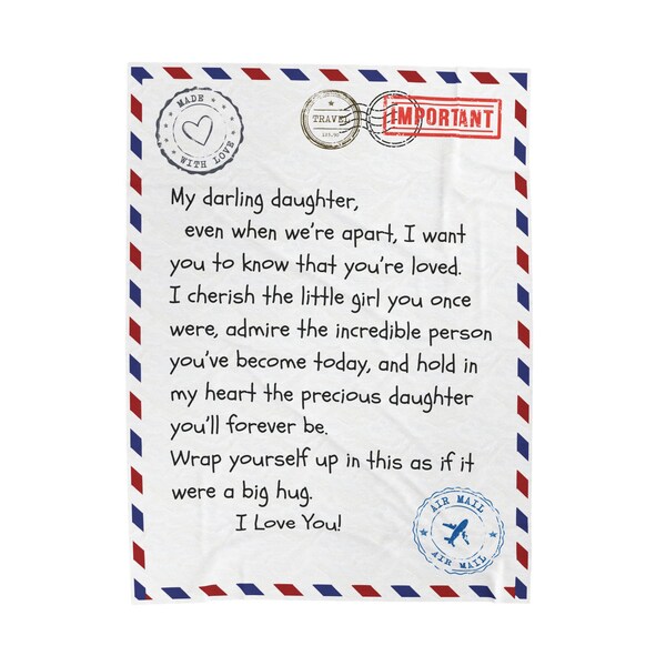 To My Daughter Blanket Etsy
