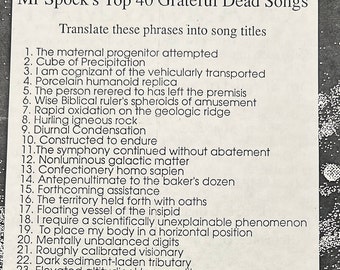 Grateful Dead  Flyer Song Anagrams By Anagramarama