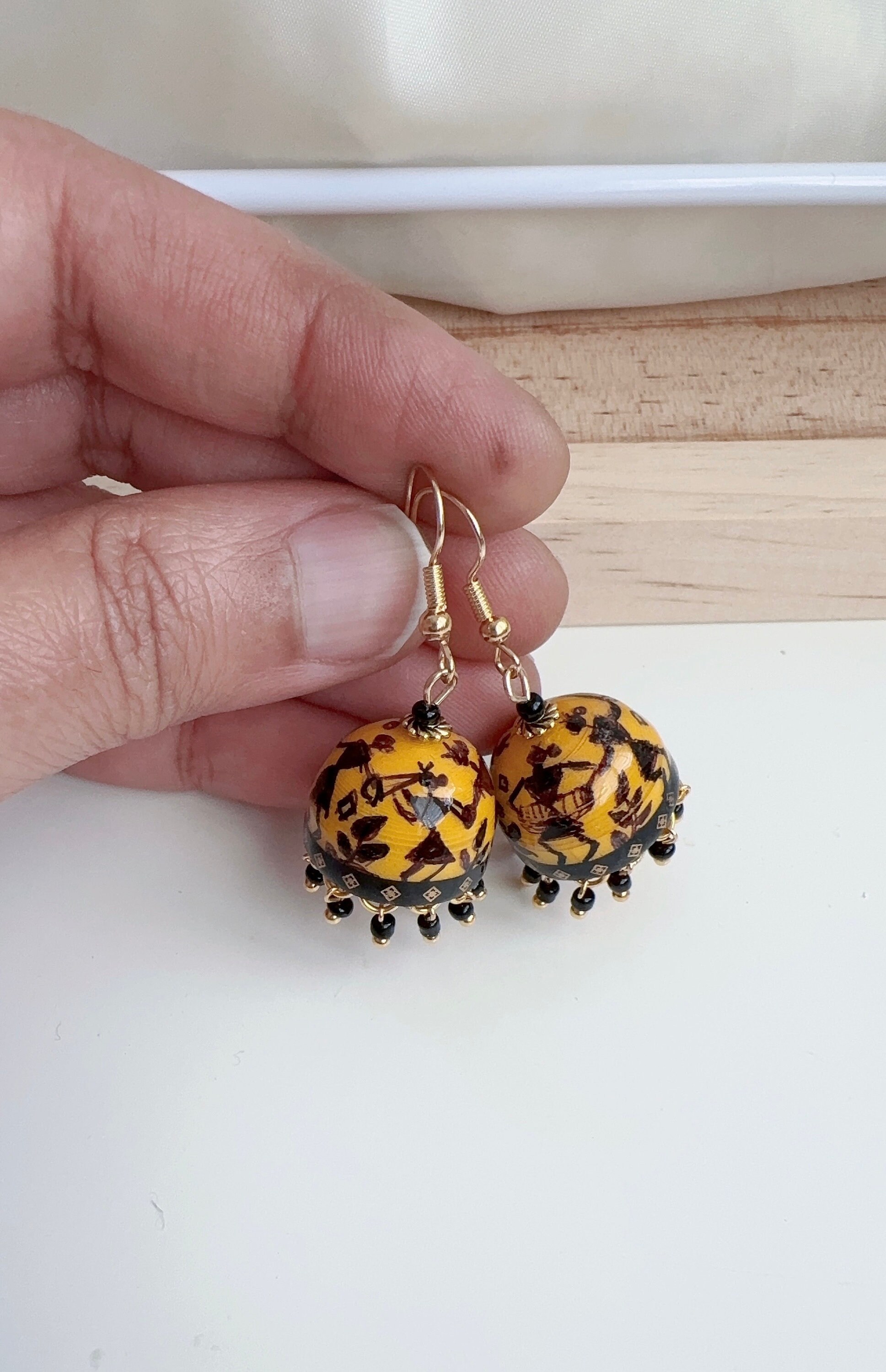 Jhumka Earrings handmade Jhumkas paper Quilling Earrings light Weight Earrings eco Friendly Jewelry warli Art Etsy