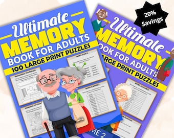 200 +Value Bundle Large Print Memory Loss Activities for Seniors with Dementia, Memory Loss, Post-Stroke Deficits, and Nursing Home Boredom