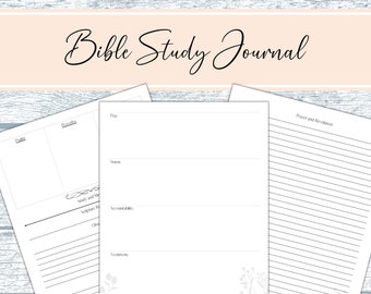 Bible Study Journal, Daily Prayer Journal, Bible Study Notebook, Bible Study Notes, Bible Study, Bible Journaling, Printable & Digital