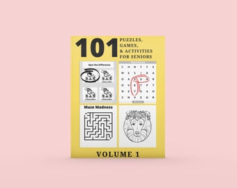 101 puzzels Activiteiten voor senioren Grote letters, leuke, gemakkelijke activiteiten, voor mensen met Alzheimer, dementie, Parkinson, geheugenverlies, ouder worden