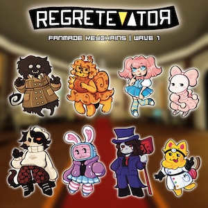 REGRETEVATOR WAVE 1 KEYCHAINS | Folly, Melanie, Stat, Mozelle, Mach, Dr. Retro, Split, Bive