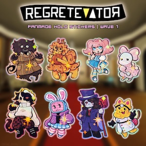 PEGATINAS DE LA OLA 1 DE REGRETEVATOR / Folly, Melanie, Stat, Mozelle, Mach, Dr. Retro, Split, Bive