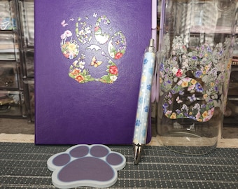 Paw Print Stationery Gift Set: Journal, Cup, Notes & Pen