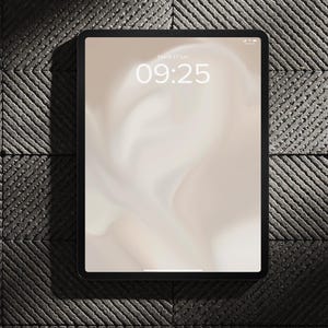 Abstrakcyjna neutralna tapeta na iPada, cyfrowy estetyczny motyw na iPada, cyfrowe minimalistyczne beżowe tło na iPada
