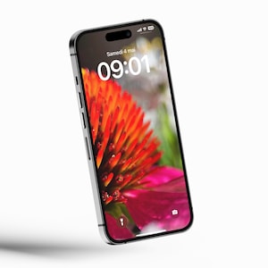 iOS Digital Product Download of Botanical Flowers Wallpaper, Floral Photography iPhone iOS Background, Dark Floral Red iPhone Wallpaper