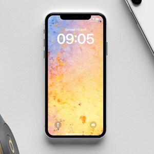 Pastell iOS Ästhetische Ombre Digitale Sperrbildschirm-Tapete für iPhone iOS-Thema, digitales Produkt, Farbverlaufsästhetische helle Tapeten