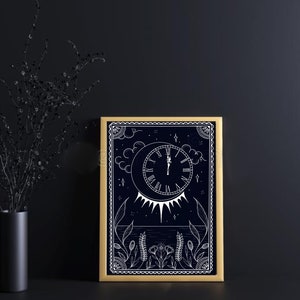 Midnight tarot A4 digital printable wall art