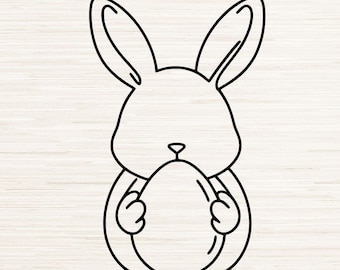 Minimalist Bunny Rabbit Line Art Svg Png Instant Digital Download, Laser Engraving, Holiday Sublimation, Continuous Line Drawing, Spring SVG
