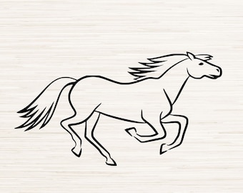 Horse Running Outline / Horse Running Digital Descargar / svg png jpg pdf dxf eps descarga digital instantánea
