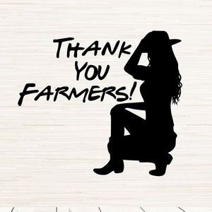 Thank you Farmers SVG instant digital download | DXF PNG clipart outline black and white silhouette | Laser engraving | svg file for Cricut