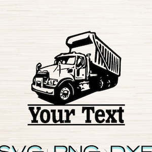 Split Monogramm Dump Truck Art SVG Dxf Png Sofortiger digitaler Download, Name Text Leerzeichen Vektor, Bau Grafik, Handyman anpassbares Logo