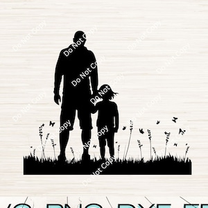父と娘 SVG Dxf Eps Jpg Png Pdf インスタントデジタルダウンロード | シルエットクリップアートアウトラインベクター | レーザー彫刻 | Cricut | Glowforge