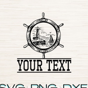 Split Monogram schepen wiel Art Svg Dxf Png Eps Instant Digitale Download, naam tekstruimte Vector, Home Bar Graphics, aanpasbare letters