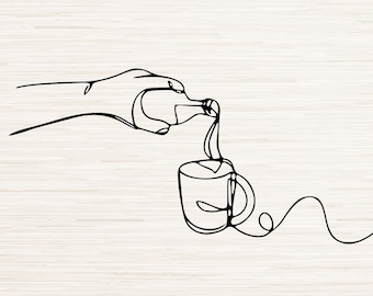 Minimalist Whiskey Line Art Svg Dxf Png Eps Pdf Jpg instant digital download | Laser engraving | Sublimation | Continuous line art drawing