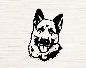 German Shepherd outline decal svg instant digital download | German Shepherd silhouette | Svg file for Cricut | Laser cut file | Dog lover