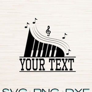 Split Monogram Music Notes Silhouette Svg Dxf Png Instant Digital Download, Name Text Space Vector, Home Bar Graphics, Custom Lettering