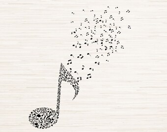 Musik Note Singen SVG Dxf Png Eps Sofortiger digitaler Download | Gliederung Silhouette Clipart Laser Gravur | Sublimationsdruck | Cricut | Glühschmiede