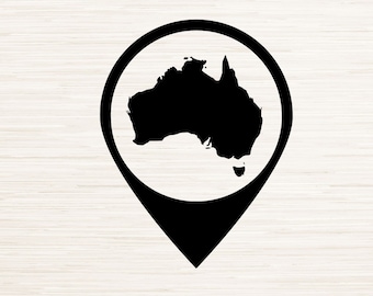 Australia Down Under Svg Dxf Eps Png Jpg instant digital download | Clipart outline silhouette | Laser engraving | Cricut cut file | Map svg