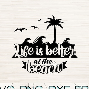 Beach Palm trees scene Svg Png Dxf Eps Pdf instant digital download | Vector outline Silhouette Clipart| Laser engraving | SVG for Cricut