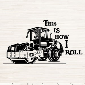 Roller SVG | Roller Clipart | Vektor Png DXF | Roller Cut Datei | Bau-Svg | Schwere Ausrüstung SVG | Sofortiger Download | SVG für Cricut