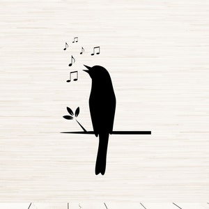 Musikalische Vogel Kunst SVG Dxf Png Eps Sofortiger digitaler Download | Umriss Silhouette Clipart Lasergravur | Sublimation | Cricut | Glühschmiede